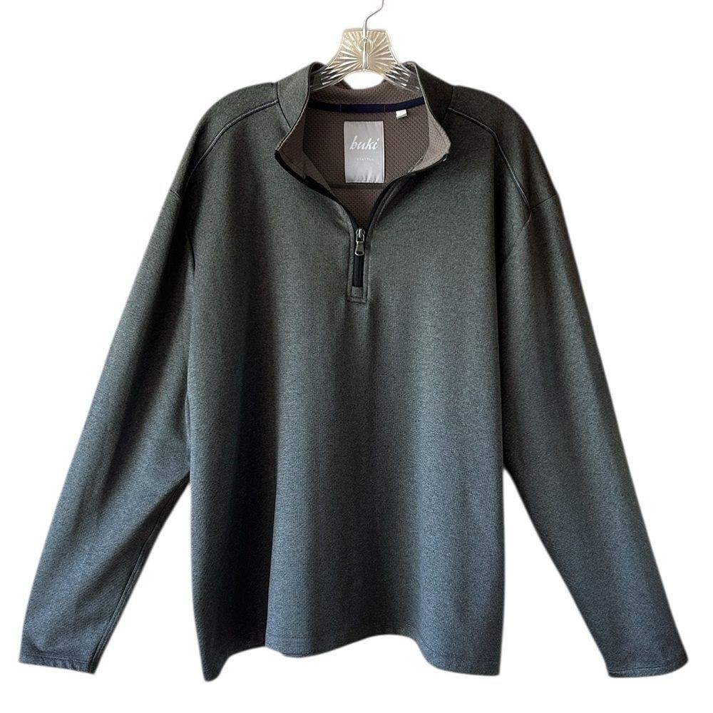 Buki Collection Mens Grey 1/4 Zip Pullover